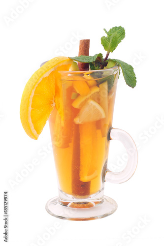 Ice tea on white background
