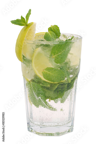 Mojito coctail on white background