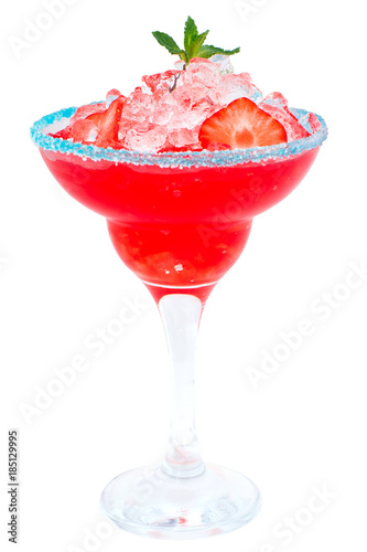 Strawberry coctail on white background
