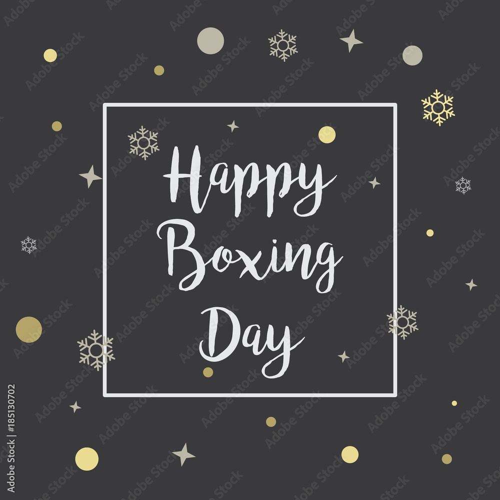 Fototapeta premium Happy Boxing Day Sale advertisement with text calligraphy and Ornament background.
