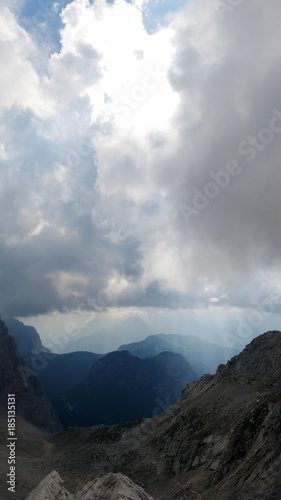 Panorama delle rocce in Dolomiti sul Monte Pelmo