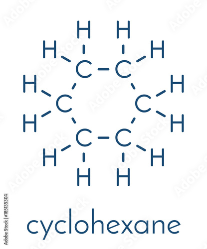 Cyclohexane chemical solvent molecule. Skeletal formula.
