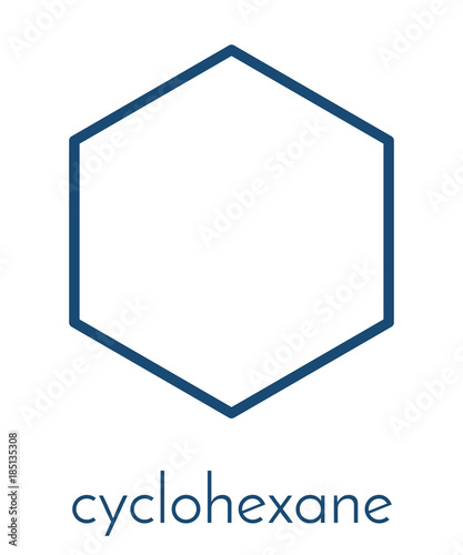 Cyclohexane chemical solvent molecule. Skeletal formula.