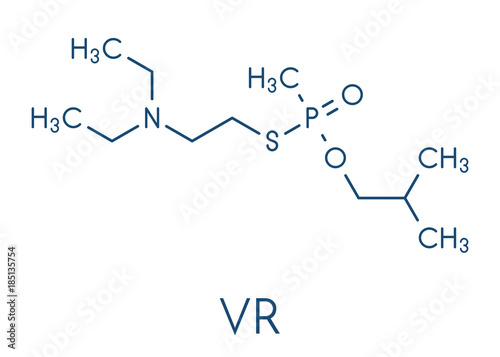 VR nerve agent molecule. Skeletal formula.