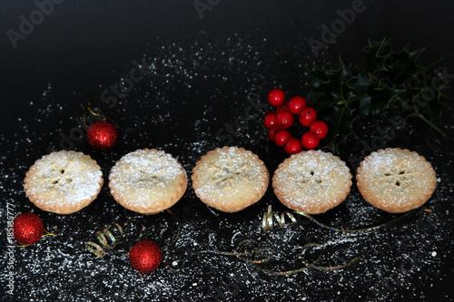 Festive display with Christmas mince pies 