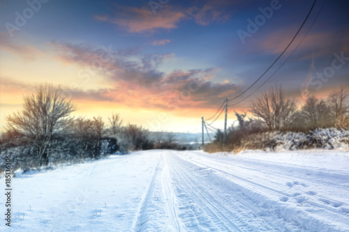 winter road background 
