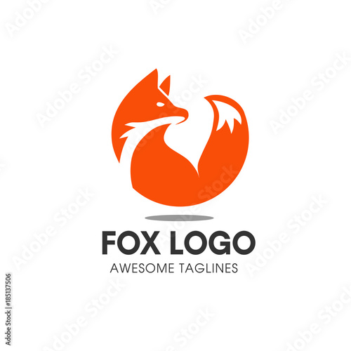 Fox circle Vector Symbol, fox Sign or Logo Template. creative fox Animal Face Modern Simple Design Concept. Isolated.