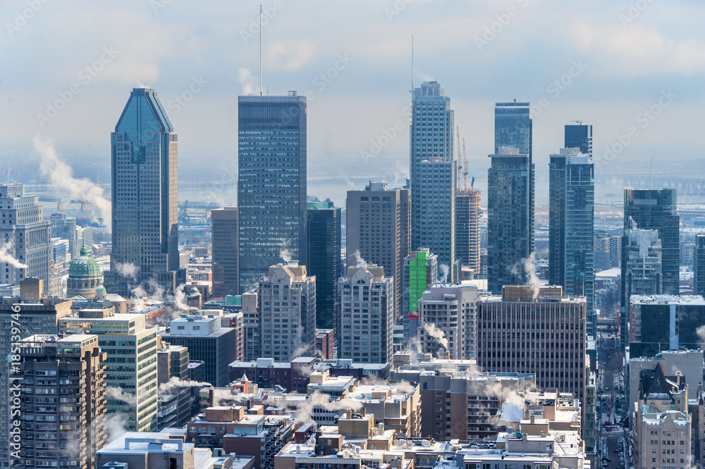 Montreal Skyline in winter