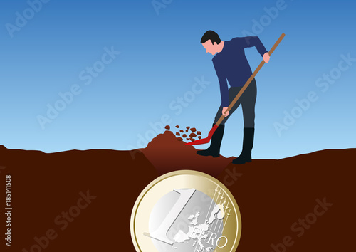 trésor -creuser - richesse - concept - riche - succès - réussite - finance - financer - fortune - enterrer