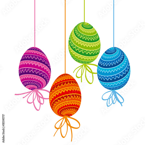 Easter egg vector illustration. Colorful concept eggs for spring decoration.