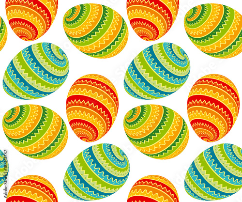 Easter egg vector illustration. Colorful concept eggs for spring decoration.