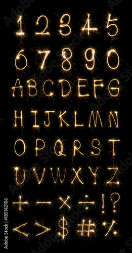 sparkler firework light alphabet photo