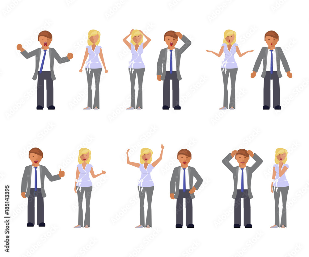 Man and woman expression. Man and woman expression.