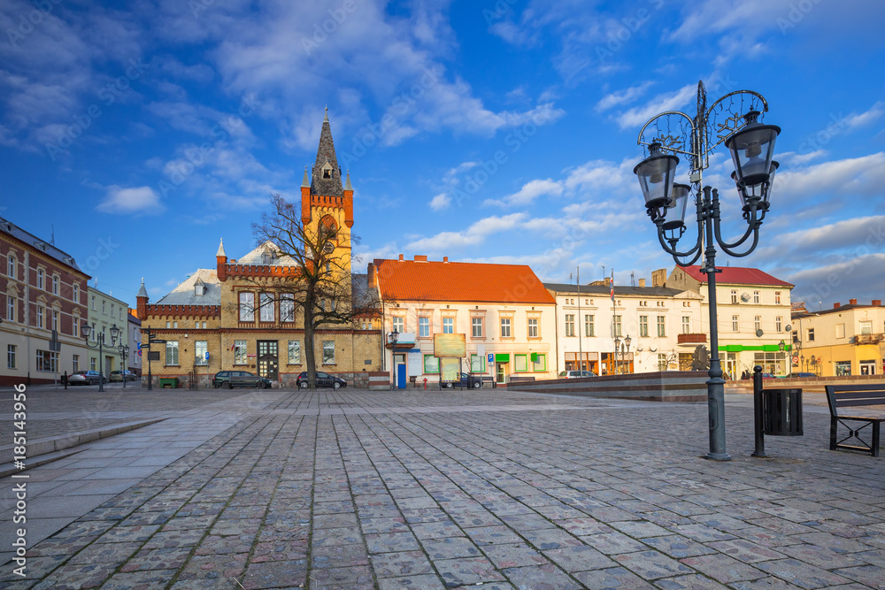 Fototapeta premium Market squere of Swiecie town in northern Poland