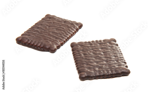 cracker in chocolate glaze isolated