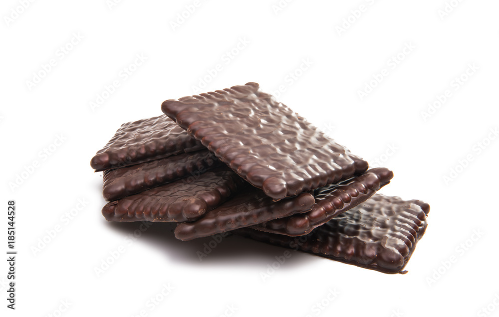 cracker in chocolate glaze isolated cracker in chocolate glaze isolated