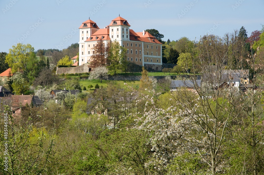 Fototapeta premium Castle and town Valec in western Bohemia, Czech republic