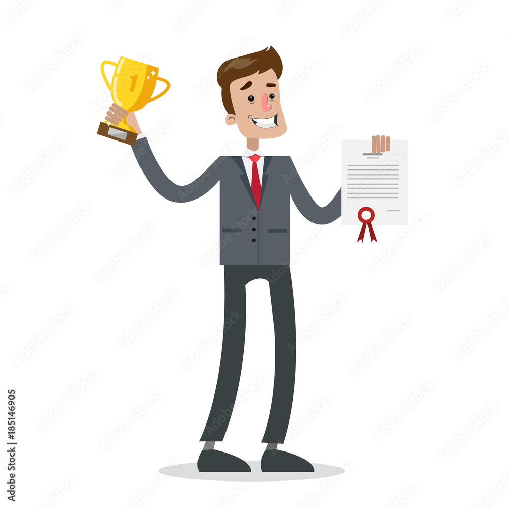 Isolated successful businessman. Isolated successful businessman.