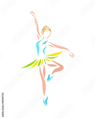 Elegant ballerina, beautifully dances, creative