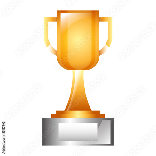 trophy award cup in pedestal image vector illustration
