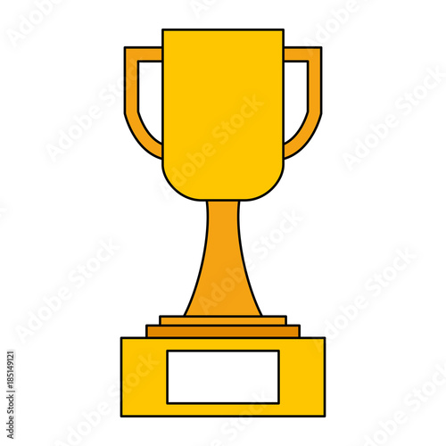 trophy award cup in pedestal image vector illustration