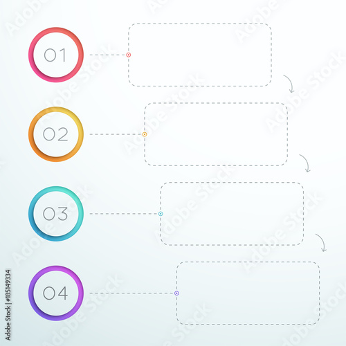 Infographic Number Circle Rings 1 to 4 Vector