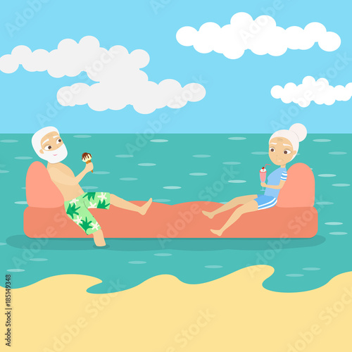 Old people relax.