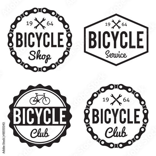 Bicycle Shop, club and service Badges set