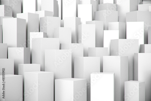Abstract White Elegant Cube Background  3D Rendering