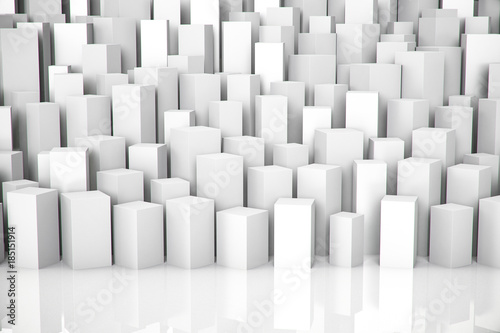 Abstract White Elegant Cube Background, 3D Rendering