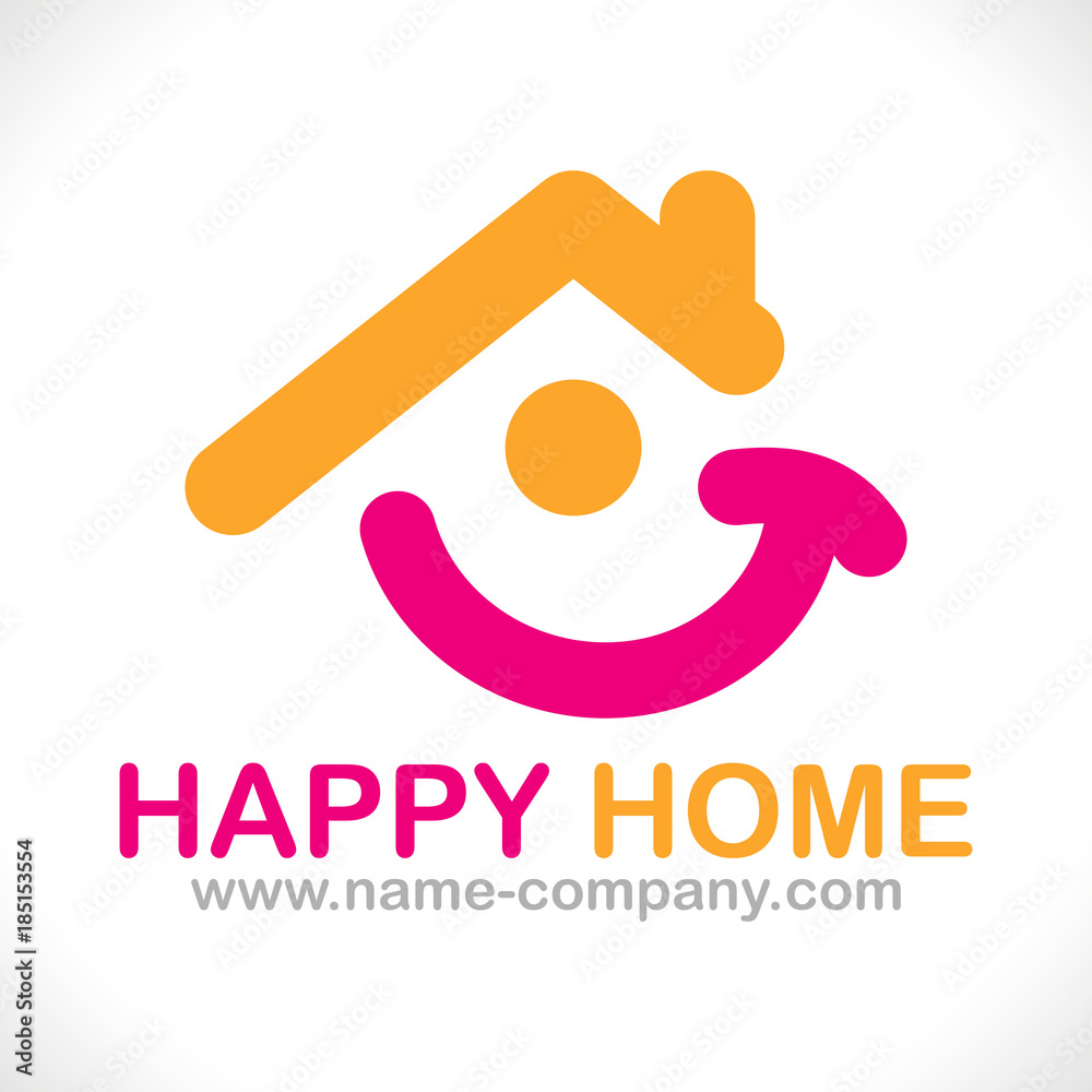 logo constructeur maison positive sourire logo constructeur maison positive sourire