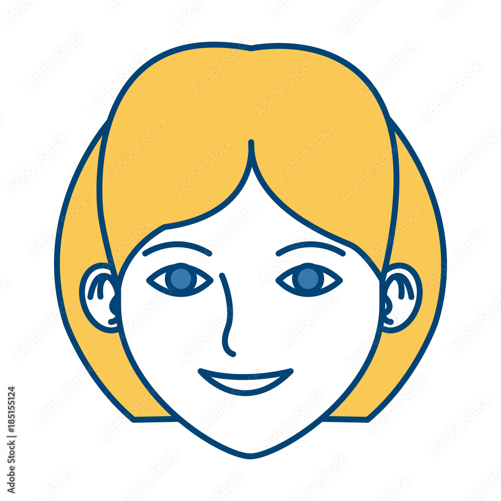 Fototapeta premium Young woman face cartoon