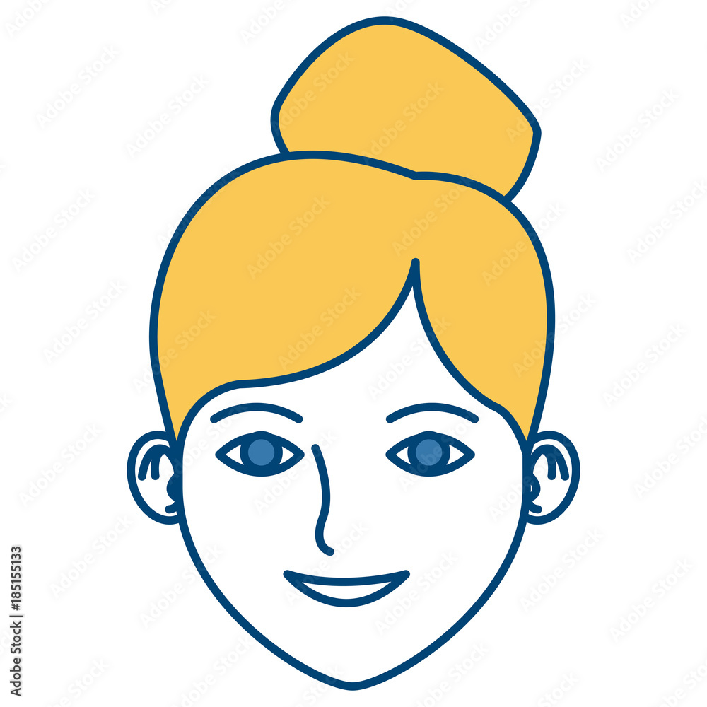 Young woman face cartoon Young woman face cartoon