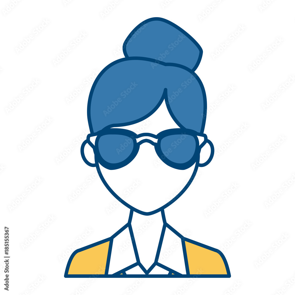 Young fashion woman with sunglasses cartoon Young fashion woman with sunglasses cartoon