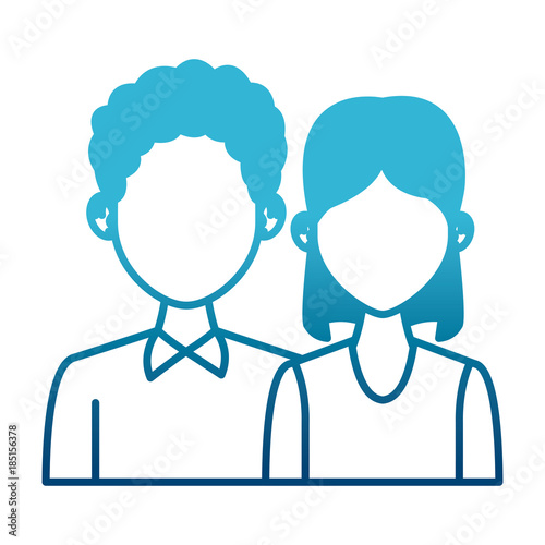 Elegant couple avatar cartoon