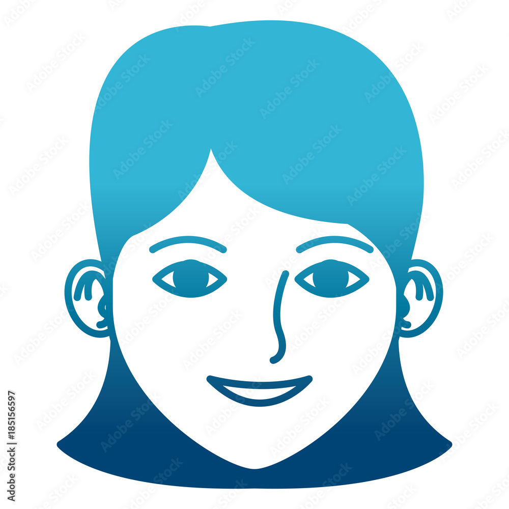 Fototapeta premium Young woman face cartoon