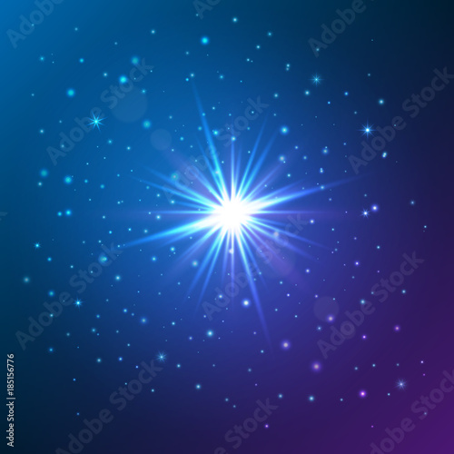Shining star. Glow light effect. Vector illustration photo