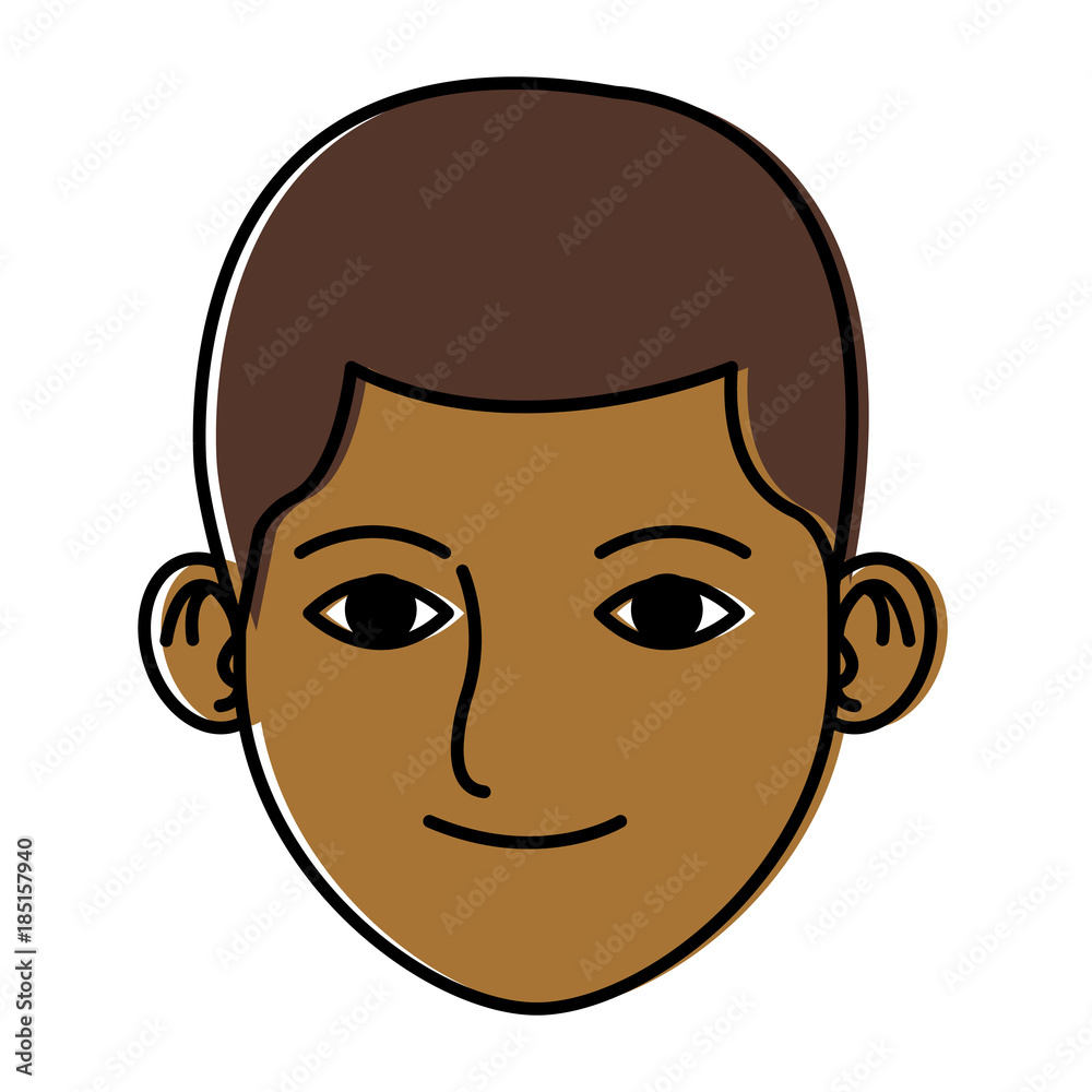 Fototapeta premium Young man face cartoon