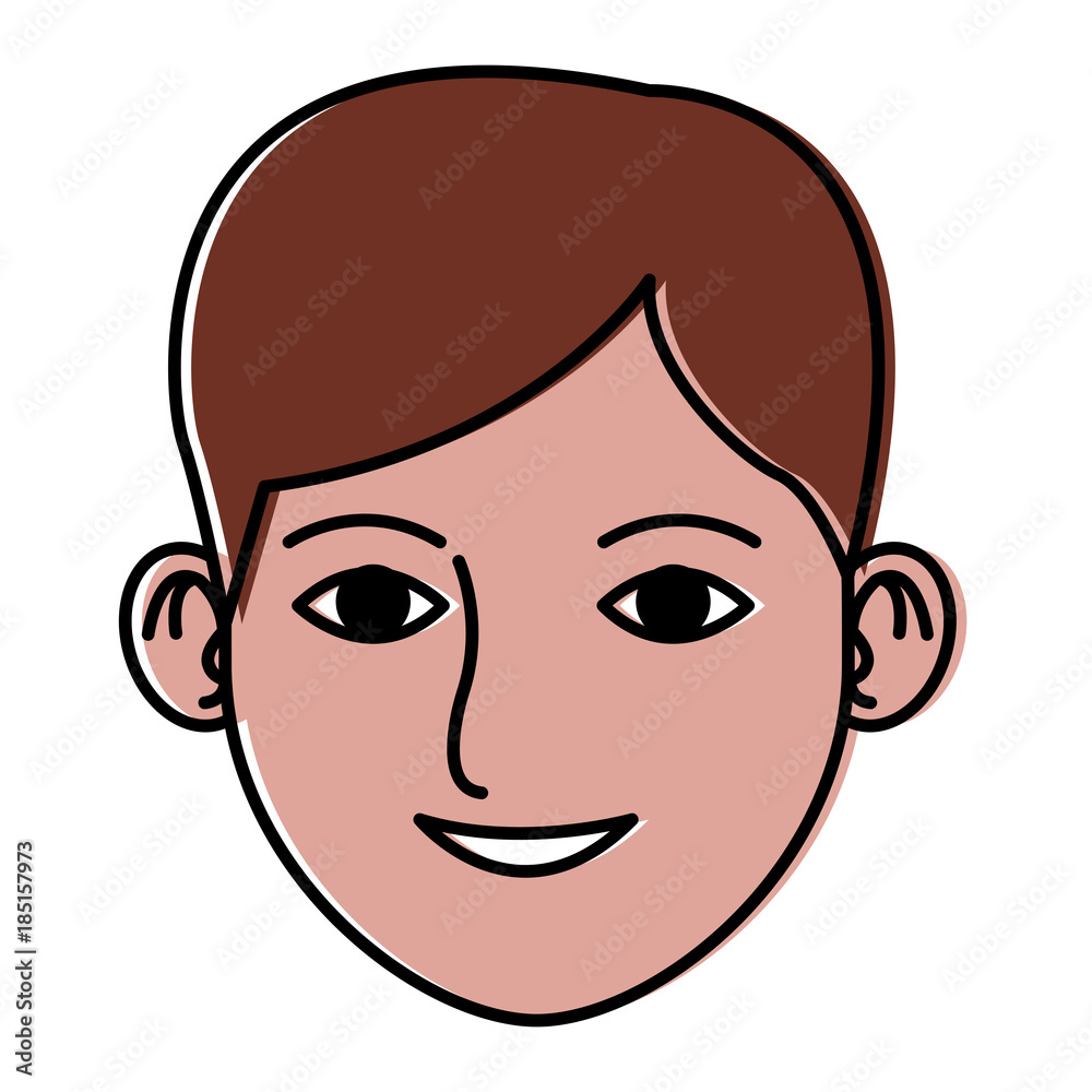 Young man face cartoon Young man face cartoon