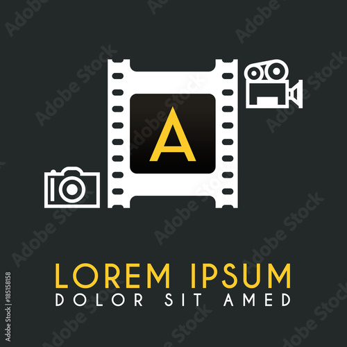 A Letter Logo Design with piece of Film