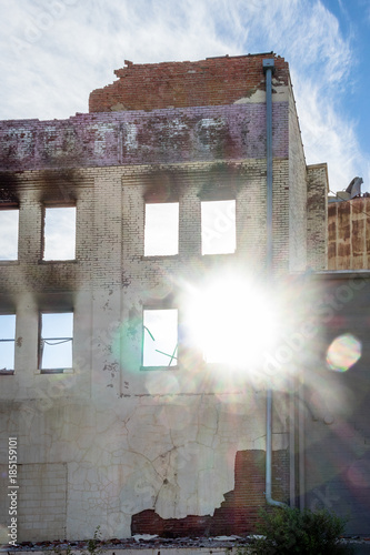 burnt out building