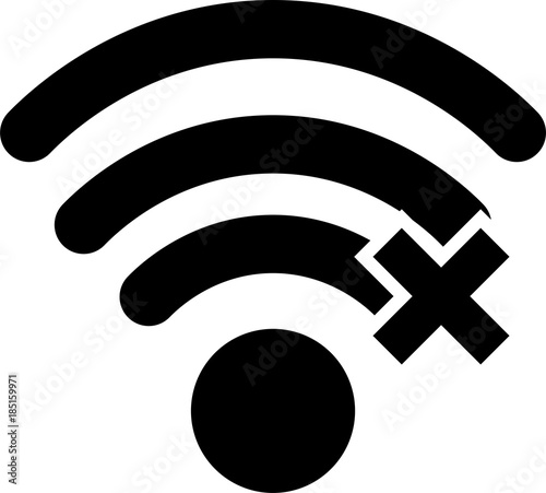 Wifi error vector icon, offline wireless signal symbol. Simple illustration for web or mobile app