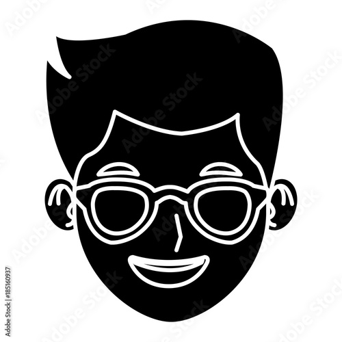 Man with sunglasses face