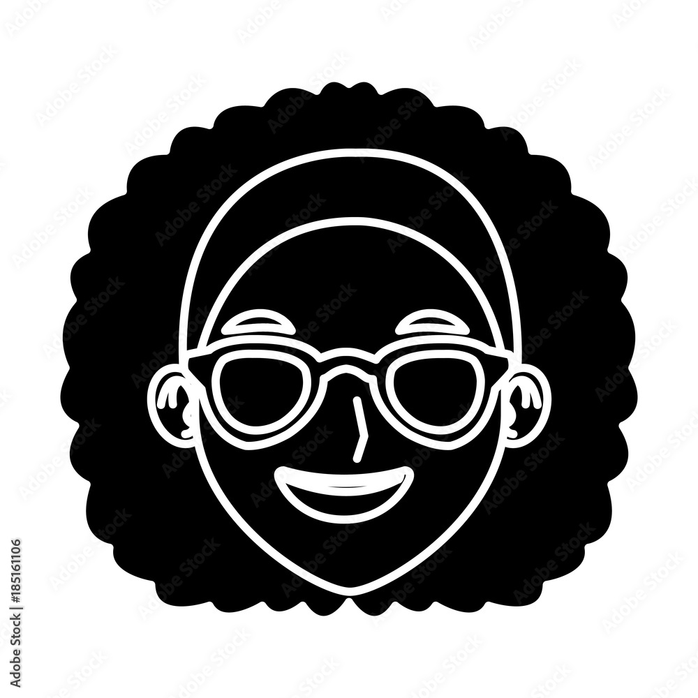 Woman with sunglasses cartoon