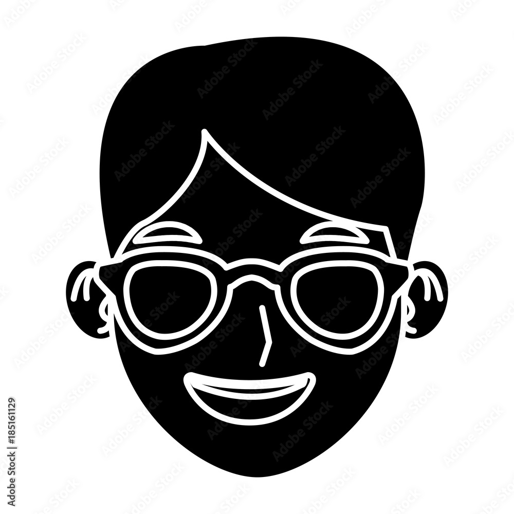 Man with sunglasses face Man with sunglasses face