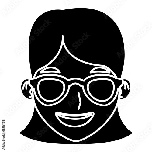 Woman with sunglasses cartoon