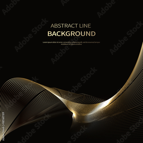 Abstract background of luxury gold lines