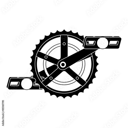 bicycle sprocket with pedal vector illustration design photo