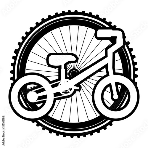mountain bicycle with wheel vector illustration design