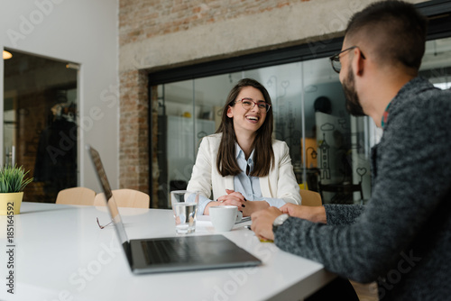 Enthusiastic atmosphere at a job interview
